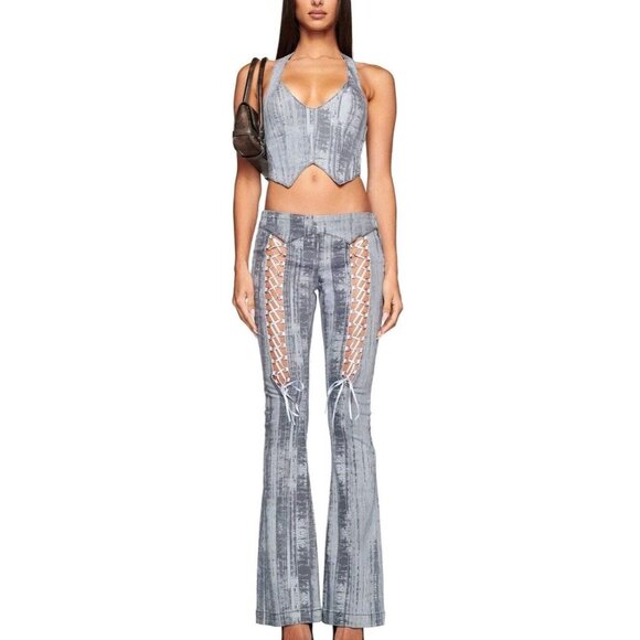 I. AM. GIA Women's MAYBEL Pant Pinstripe Denim Size XL- NEW WITH TAGS - Picture 8 of 16